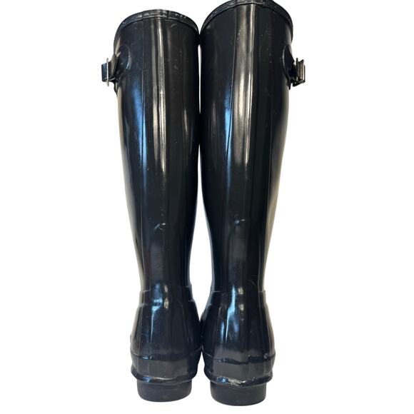Hunter Rain Boots Women's Original Tall Black Glossy 6M/7F - Picture 4 of 9